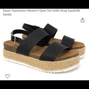 Espadrille Black Sandals: size 9